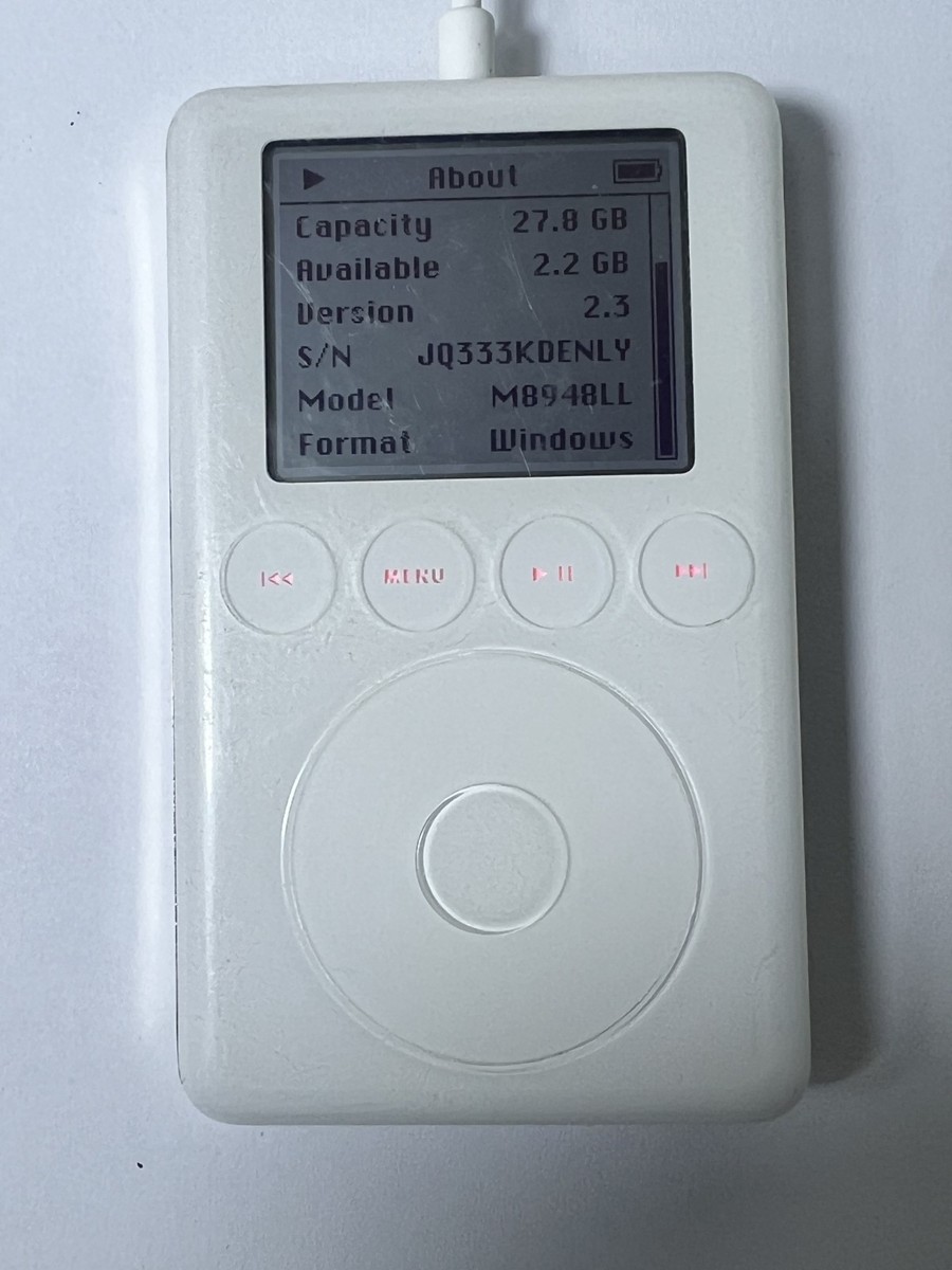 Rare 2003 Apple iPod Classic 3rd Gen. Fat 30GB M8948LL/A TESTED