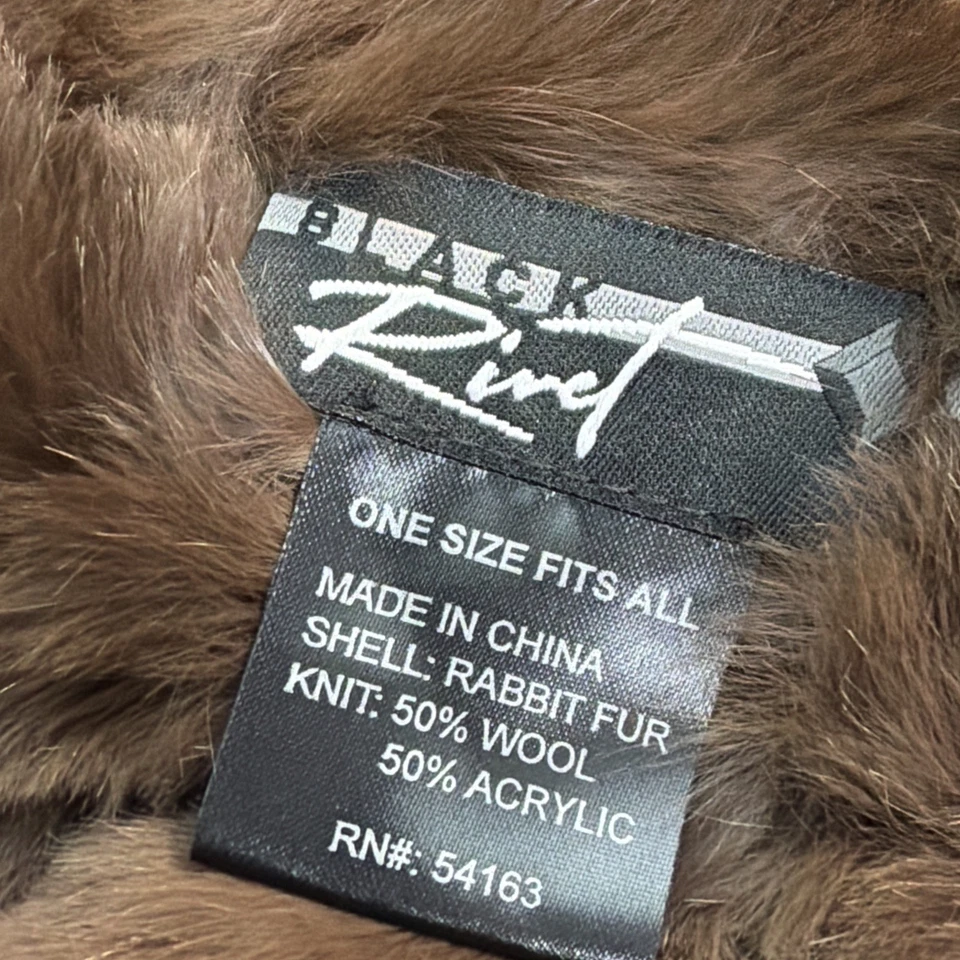 NEGRO REMACHE Marrón Piel de Conejo Mezcla de Lana Poncho Capa Chal Para Mujer Talla Única OS Foto 2 de 2