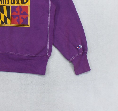 Felpa Vintage Champion Team Maryland Uomo Taglia L Viola Made in USA - Foto 9 di 15