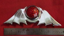 Vintage Batwing Red Reflector Motorcycle Bike Car License Plate Rat Hot Rod
