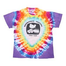 Vintage 1989 Woodstock Festival 20th Anniversary Tie Dye Shirt Size: Large