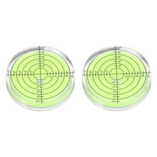 2pcs Round Bubble Level 50x10mm Mini Circular Bullseye Spirit Levels, Green
