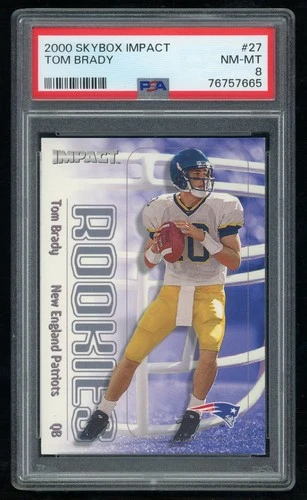 2000 Skybox Impact Tom Brady Rookie Card RC #27 PSA 8