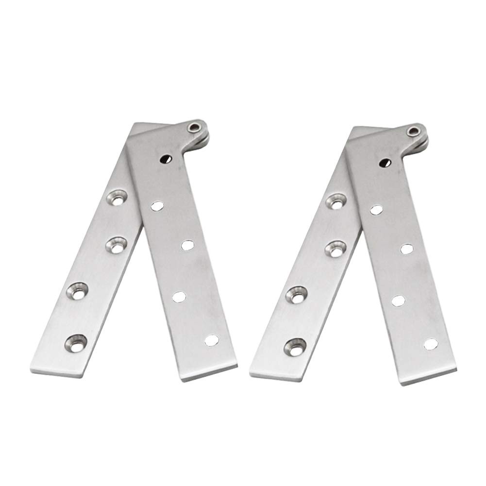 2 Charnières à Pivot en Acier Inoxydable 100mm pour Portes Cachées