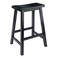 Winsome Satori Saddle Seat Counter Stool, for Kitchen, 24, Black