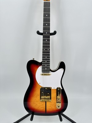 US Warehouse TL Dog Head CS Brown electric guitar Flame maple gold hardware