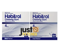 Habitrol Nicotine Gum 4 mg MINT & FRUIT COMBO (408 Pieces, 2 Boxes) 11 /2027 NEW