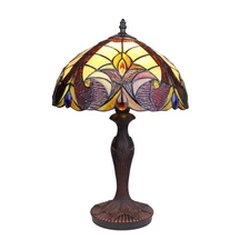 Chloe Lighting ADIA Tiffany-Style Dark Bronze 1- Table Lamp 12" Shade