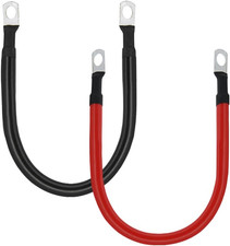 2 AWG 2 Gauge Red  Black Pure Copper Battery Cables Power Inverter Wire Set for