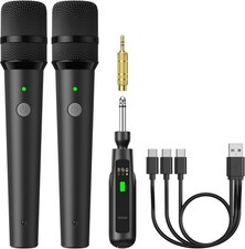 2.4GHz Dual Wireless Handheld Karaoke Microphones Rechargeable PA System