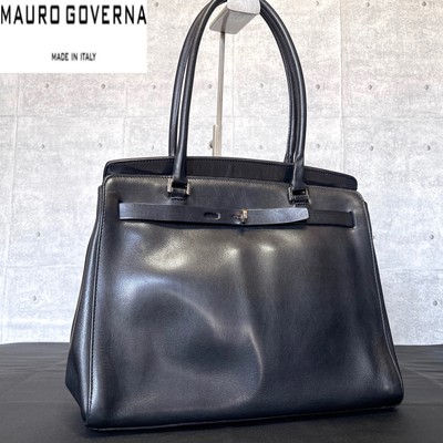 専用品MAURO GOVERNA BLACK カーフレザー ハンドバッグ Mauro Governa Black Leather Hand Tote Bag | eBay