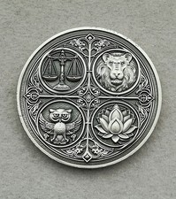 Medaille 4 Kardinaltugenden Stoizismus Stoiker Prim&auml;rtugenden Silber M&uuml;nze