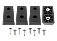 4 Extra Large Rectangular Rubber Feet Bumper w/Metal Insert Screws 3 Inch