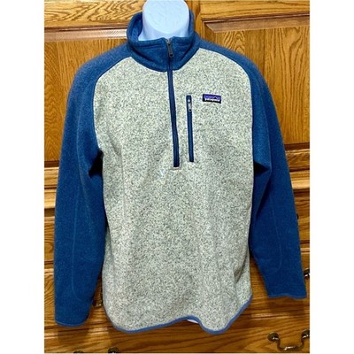 Patagonia Men's Better Sweater 1/4 Zip Fleece Pullover Grey Blue Sz L Outdoors