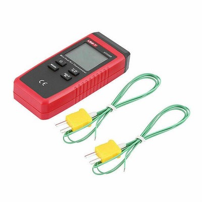 Digital Thermometer Temperaturmessgerät + 2 Sonde Temperaturfühler typ K J T2-T1