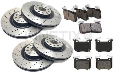 BREMSSCHEIBEN BELÄGE VORNE HINTEN GELOCHT FÜR KIA STINGER 3.3 T-GDi 2017- 350 mm 340 mm