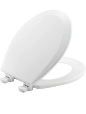 BEMIS 500EC 390 Toilet Seat Easy Clean Change Hinges 1 Pack Round Cotton White