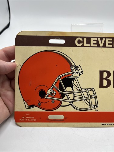 1990’s Cleveland Browns license plate plastic used man cave perfect - Picture 3 of 5