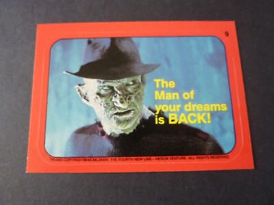 Topps Fright Flicks Karte - Freddy Krueger - Sticker Nummer 9 - MINT! 1988
