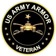 US Army Armor Veteran Bumper Sticker Military Vinyl Soldier Decal 5"