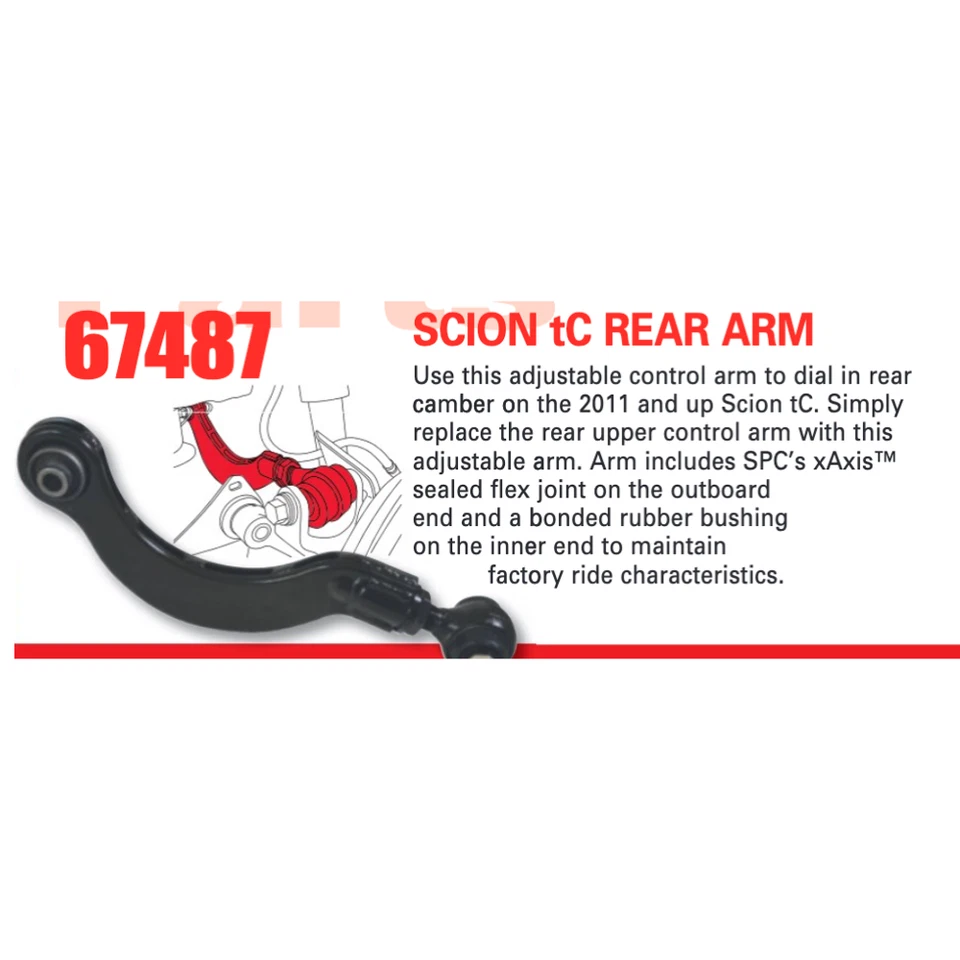 SPC 67487 Rear Adj. Camber Arm 适用于雷克萨斯 CT、HS 和 Scion tC、iM 和卡罗拉 iM — 第 3/4 张图片