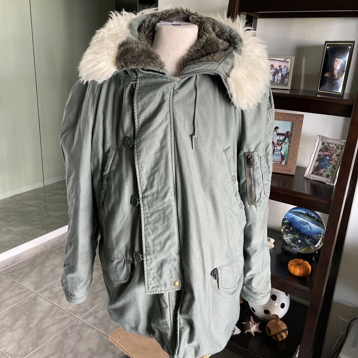 Vintage Original Green Mil 1994 USAF N-3b Milp6279j Jacket Sz