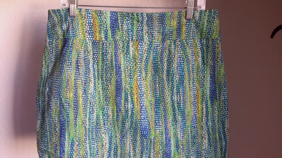 Falda corta de golf Courtenay para mujer talla 14 verde motley rayón nailon usada Foto 3 de 4