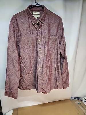 Goodthreads Button Up Mens XXL Purple With Black Dots