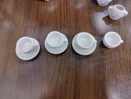 Mini Blue Ribbon Goose 13 Piece Porcelian China Tea Set Geese - Picture 2 of 8
