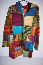 Greater Good Network Boho Patchwork Hoodie S/M – Handmade in Nepal – 100% Cotton