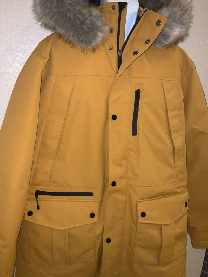 Chaqueta para hombre BEIGE Selby ARTIC PARKA pequeña o grande cremallera y broche frontal 9 bolsillos NUEVO Foto 2 de 4