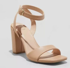 A New Day-Women's Tan Sal single strap pump dress open toe heels