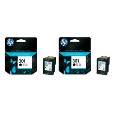 2x Original HP 301 Black Boxed Ink Cartridge CH561E For ENVY 4504 Printer