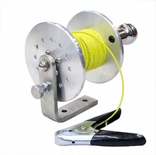 Aaki XD Bonding Spool - 6″ Flange, 4″ Core, Silver, 120' Cable, Parrot Jaw Clamp