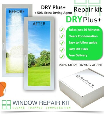 Fensterreparatursets Plus +50% reinigt Kondenswasser in durchgeblasenen Doppelverglasung Fenster