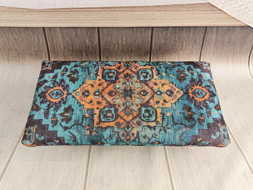 Upholstered bed step Bohemian bench Footstool bench Couch table Short bench - Image 4 of 4