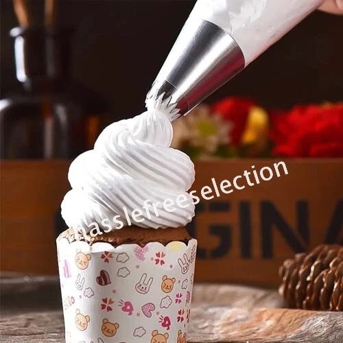 100/200X Disposable Plastic Piping Icing Cake Bags Frosting Nozzles Decor Pastry - Picture 2 of 9