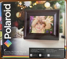 Polaroid PDF-800EB 8 Inch LED Screen Digital Picture Frame Espresso Wood Finish