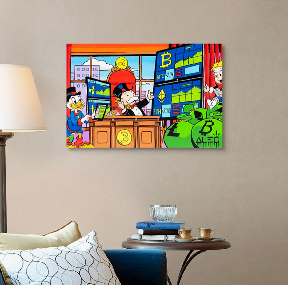 Alec Monopoly Canvas Print Mr Monopoly Richie And Scrooge Crypto Mining  Wall Art