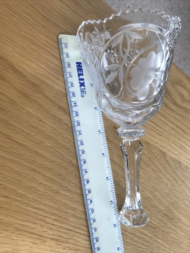 Dzwonek Kryształ Szklany dzwonek Vintage Duży rozmiar 8" Ozdobiony Wspaniały Niemiecki Wyprodukowany - Zdjęcie 6 z 9