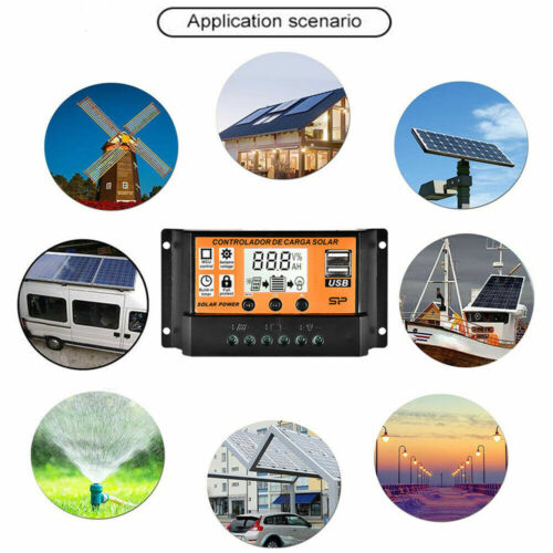 100A MPPT Solar Power Panel Regulator Charge LCD Controller 12/24V Dual USB - Bild 6 von 8