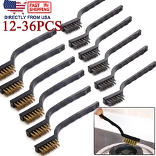 12-36x Mini Wire Brush Micro Stainless Steel Brass  Rust Remover Clean Polishing