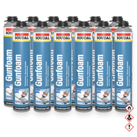 12X Soudal Soudafoam Gun Foam Pistolenschaum Pu Schaum FüLl- & DäMmschaum 750Ml