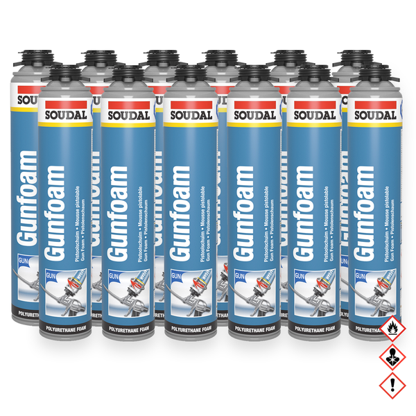 12X Soudal Soudafoam Gun Foam Pistolenschaum Pu Schaum FüLl- & DäMmschaum 750Ml-image