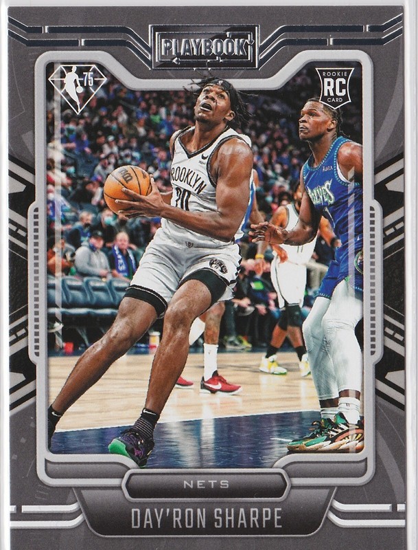 2021-22 Chronicles Playbook DAY'RON SHARPE RC Rookie #270 Brooklyn Nets 75th