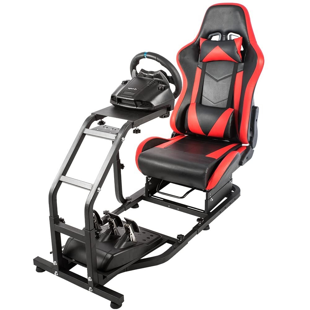 SEEUTEK Luyster Race Simulator Cockpit for Logitech G25, G27, G29 Height  Adjust Race Wheel Stand, Wheel and Pedals Not Included BZ-1022-84 - The  Home Depot