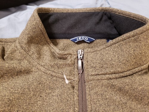 NWT Men's IZOD Sweater Fleece Full-Zip Vest Camel Heather Size XXL - Picture 3 of 8
