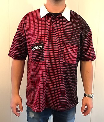 Vintage Adidas Tennis Polo Shirt Graphic Ombre Print sz XL Dark