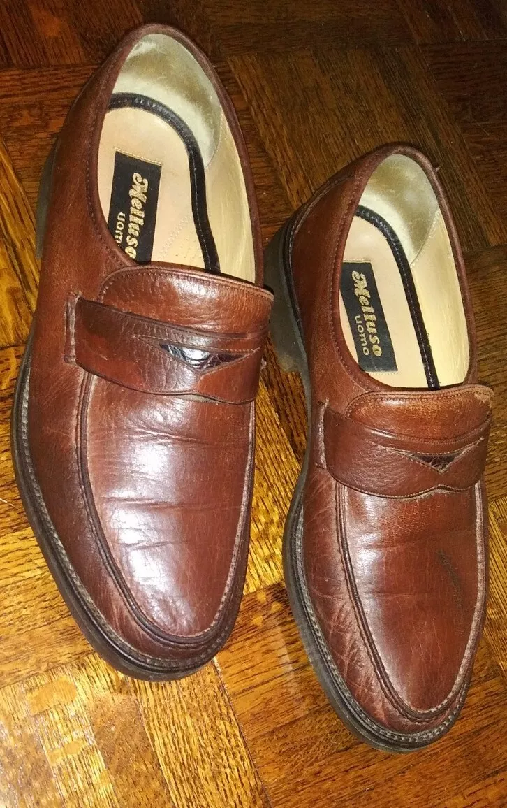 MELLUSO Men s Leather Comfortable Work Shoes sz 10 Cognac Brown