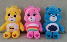 Lot of 3 Care Bears Plush 9.5" Funshine / Cheer / Grumpy Bears 2020 Basic Fun